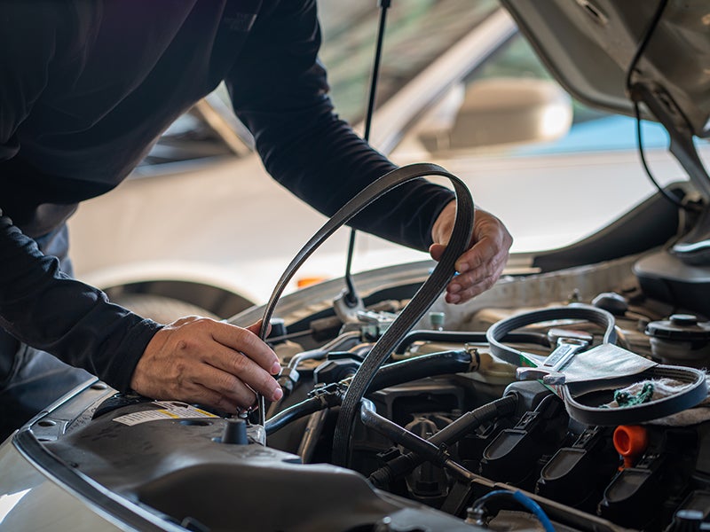 Car belt being changed - Gandrud Chevrolet in Green Bay WI